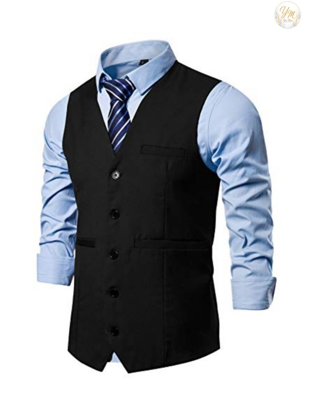 Men's 5 Button Regular Fit Formal Business Suit Vest Waistcoat for Tuxedo